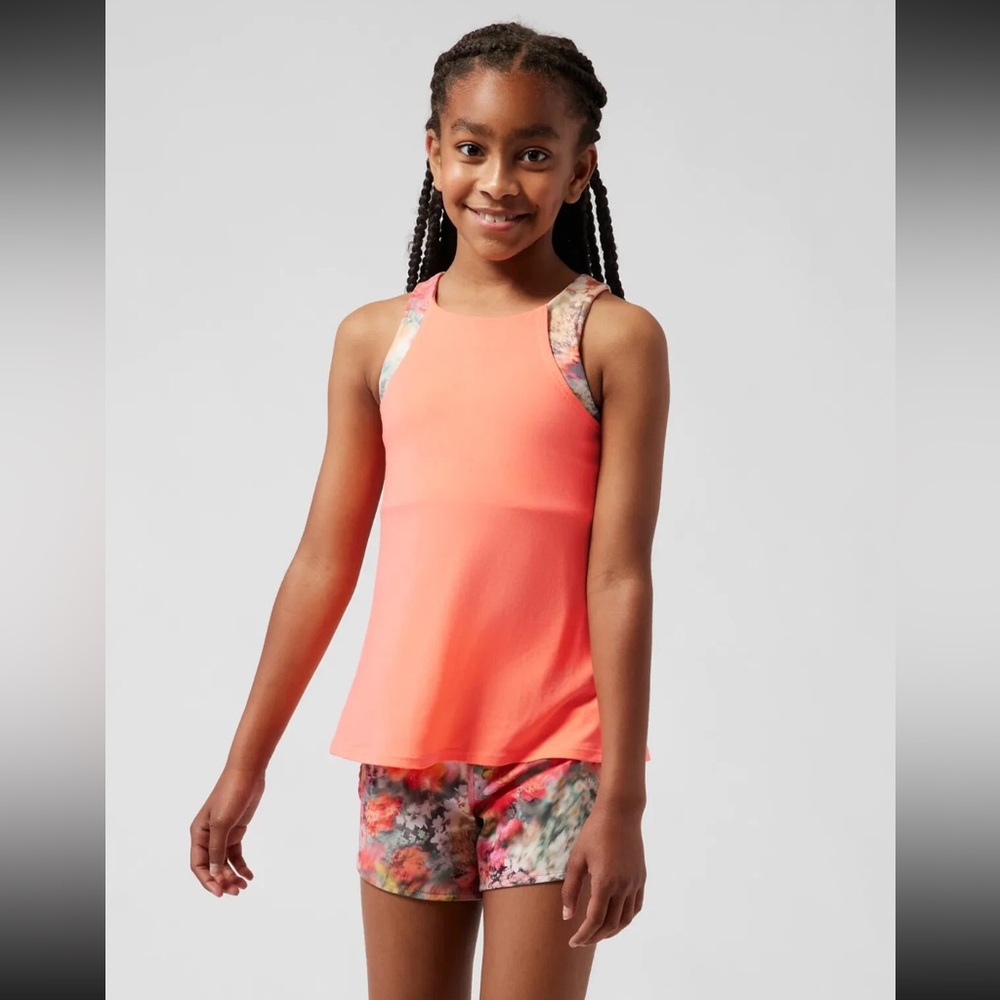 Athleta Girl Times Two Renewed Bloom Spring Pink Tank Top Girls Size XXL 16